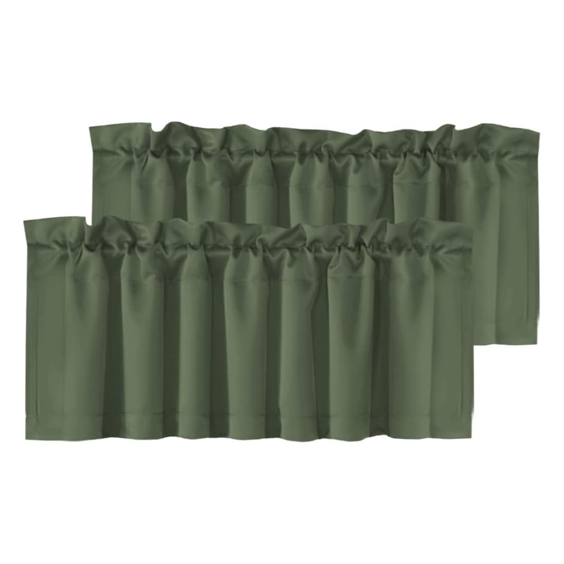 H.VERSAILTEX White Curtain Valances for Windows，Room Darking Kitchen Valances for Living Room/Bedroom/Bathroom Short Window Privacy Decorative Rod Pocket,52" W x 18" L,4 Panels