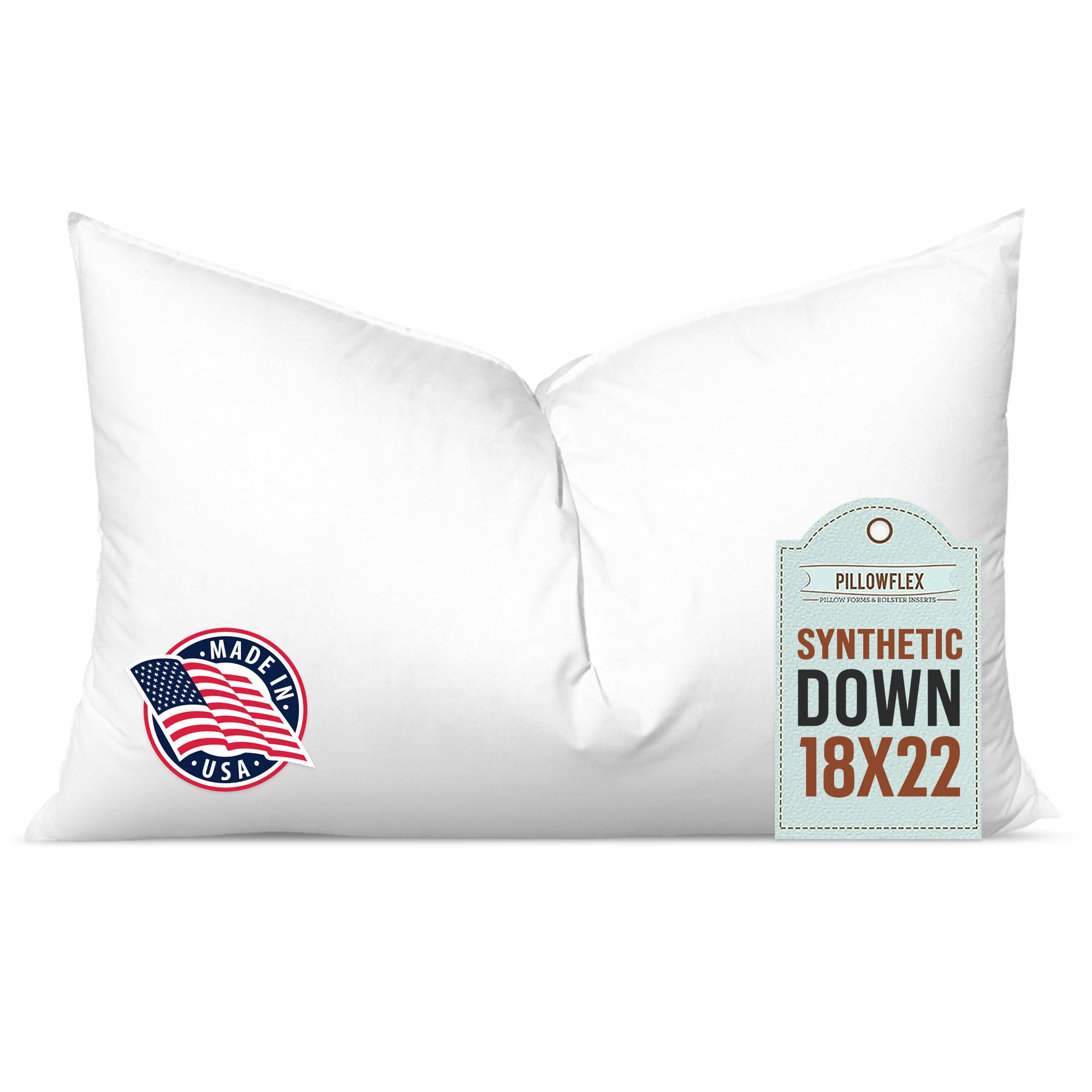 Pillowflex Synthetic Down Pillow Insert - 24x24 Down Alternative, Large Euro Pillow, Square Ultra Soft Throw, Euro Bed Sham - 1 Decorative Form