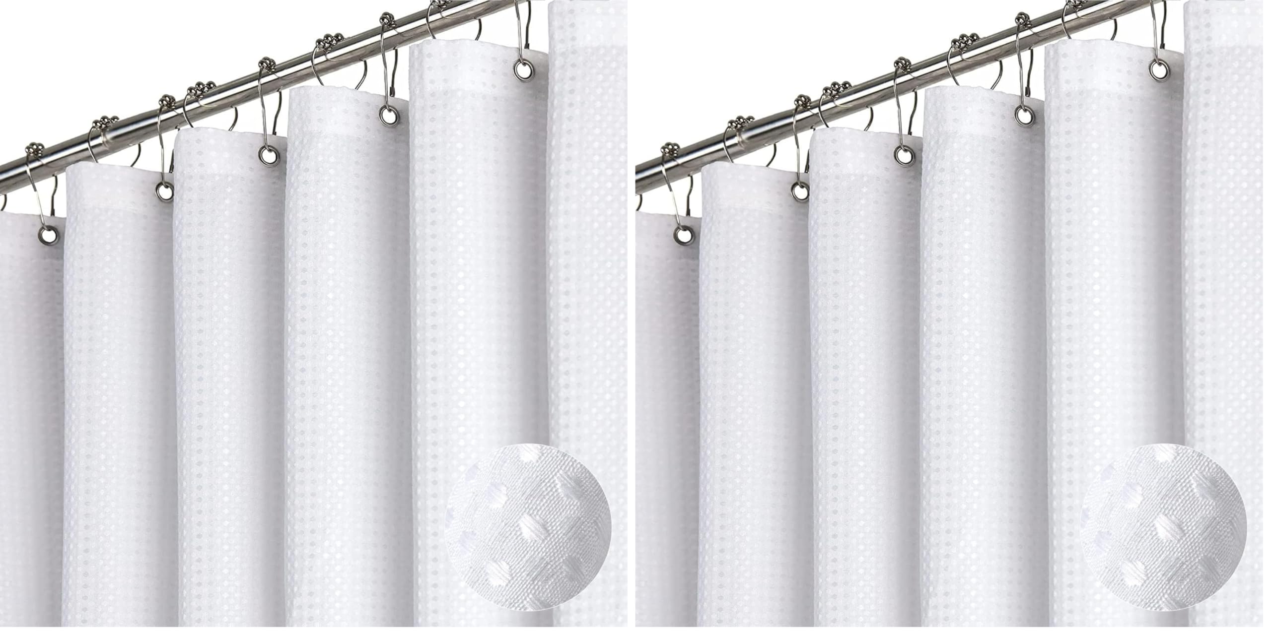 Dynamene Extra Long Shower Curtain,84 Inch Long Beige Waffle Weave Weighted Thick Fabric Bathroom Shower Curtain, Neutral Large Hotel Bath Curtain Set with 12 Plastic Hooks,72x84,Beige/Khaki